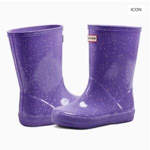 Hunter Kids Glitter Purple Rain Boots